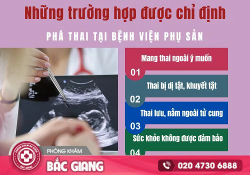 Các trường hợp chỉ định phá thai tại bệnh viện phụ sản. chi phí phá thai ở bệnh viện phụ sản